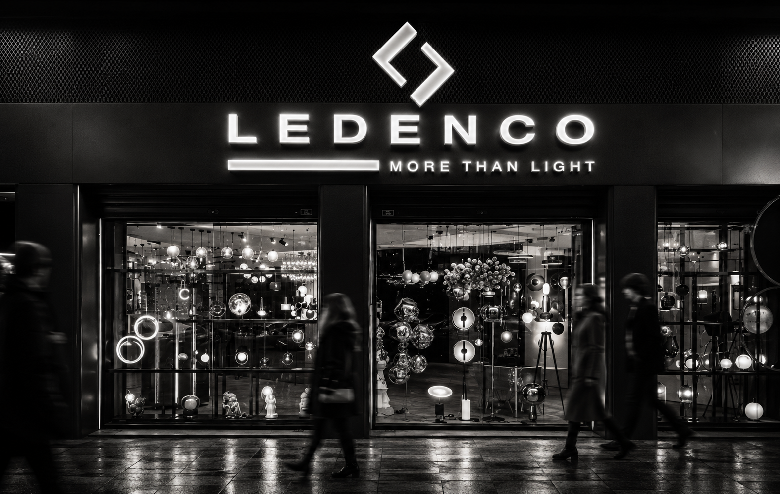 LEDENCO storefront at night
